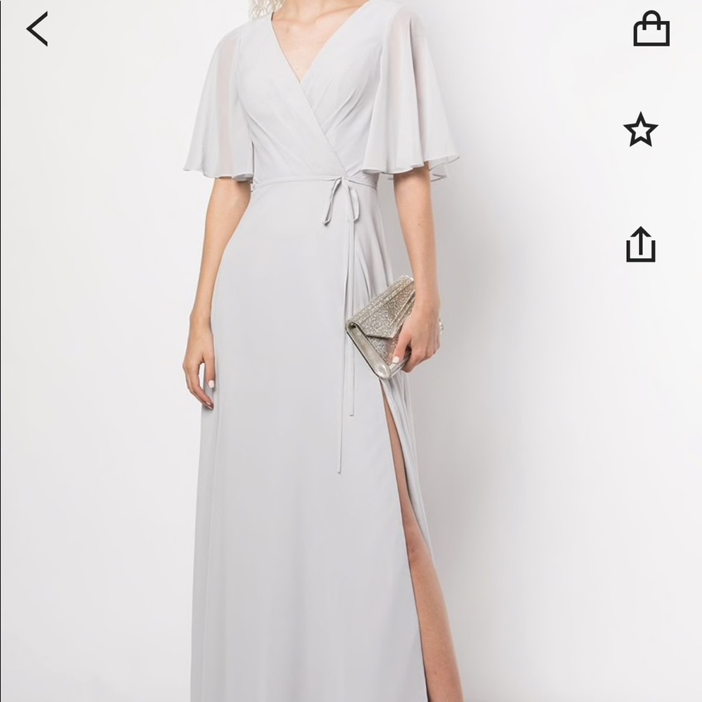 Marchesa Notte Bridemaids dress draped sleeve rear cutout gown 4 NWT